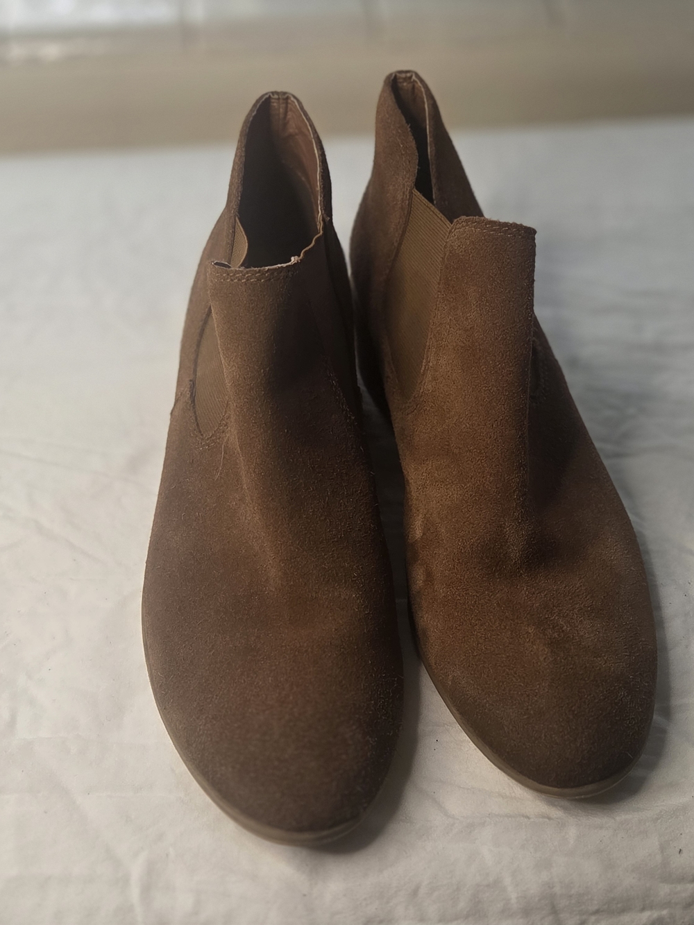 bp Brown Suede Chelsea Heeled Ankle Boots